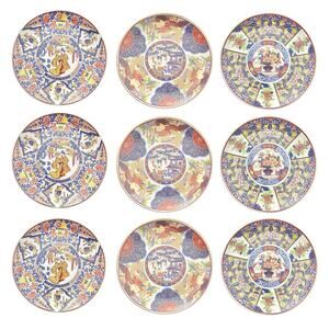 1960s Japanese Imari Oriental Floral Porcelain Bread or Dessert Plates 6 3/8”